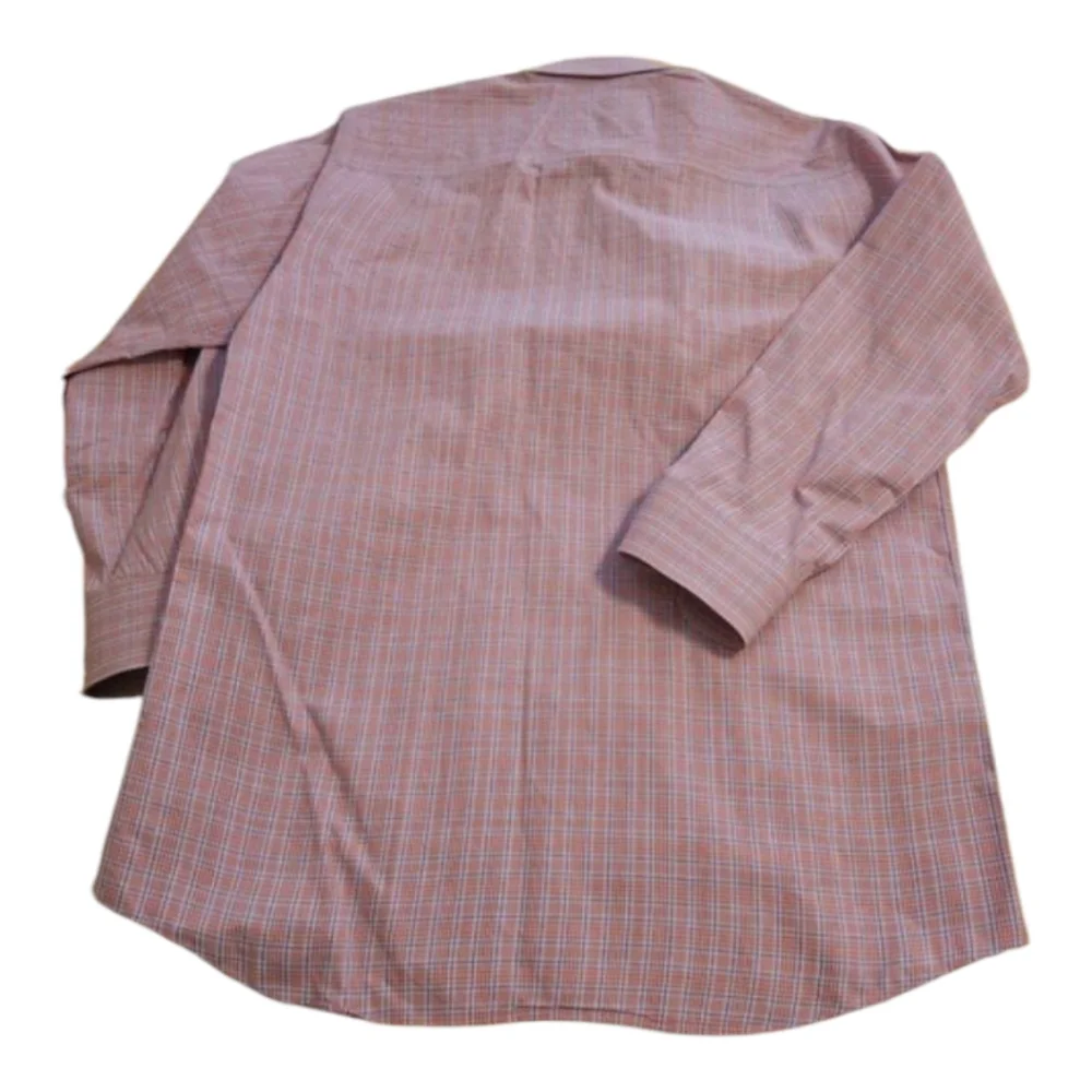 Tattersall London Red Plaid button down shirt men's size 16‎ 32/33